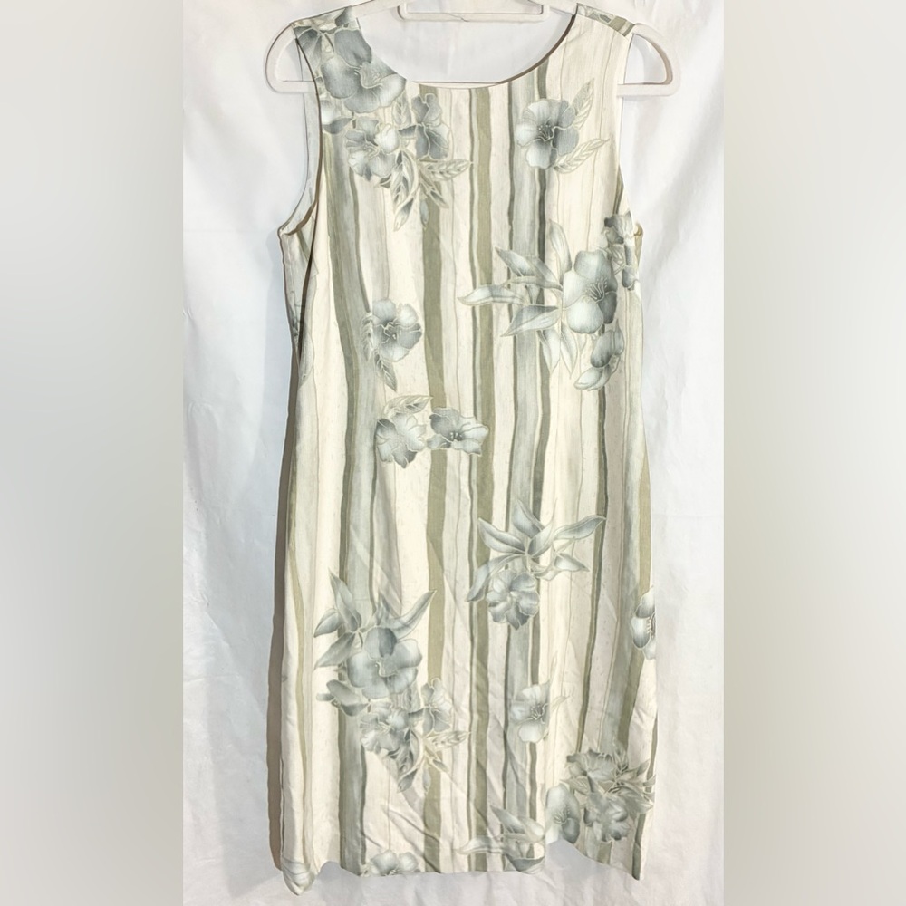 Tommy Bahama Tropical Silk Dress Sz 8 Lined Zip Up Floral Mid Cruise Vaca Resort